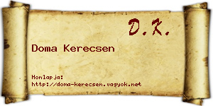 Doma Kerecsen névjegykártya